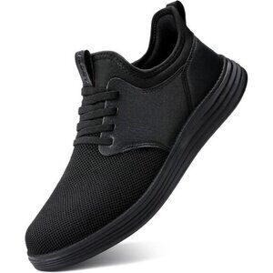 ⚡VILOCY Men's All Black Fashion Dress Oxfords Business Mesh Breathable Sneakers